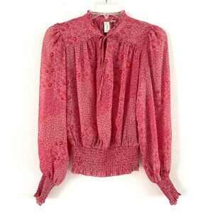 Joie Pink Boho Peasant Blouse XS